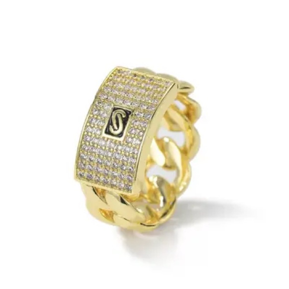 NWT Cuban Chain Gold Ring size 6.75